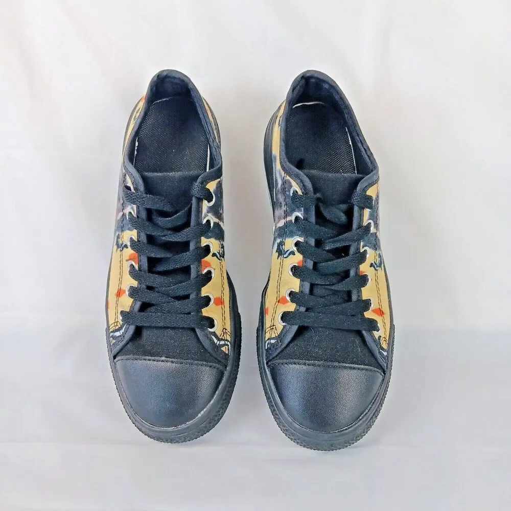 TeeAmazing Skunk Black Low Top Canvas Shoes Kids Size 3 Youth New Sneakers Laced